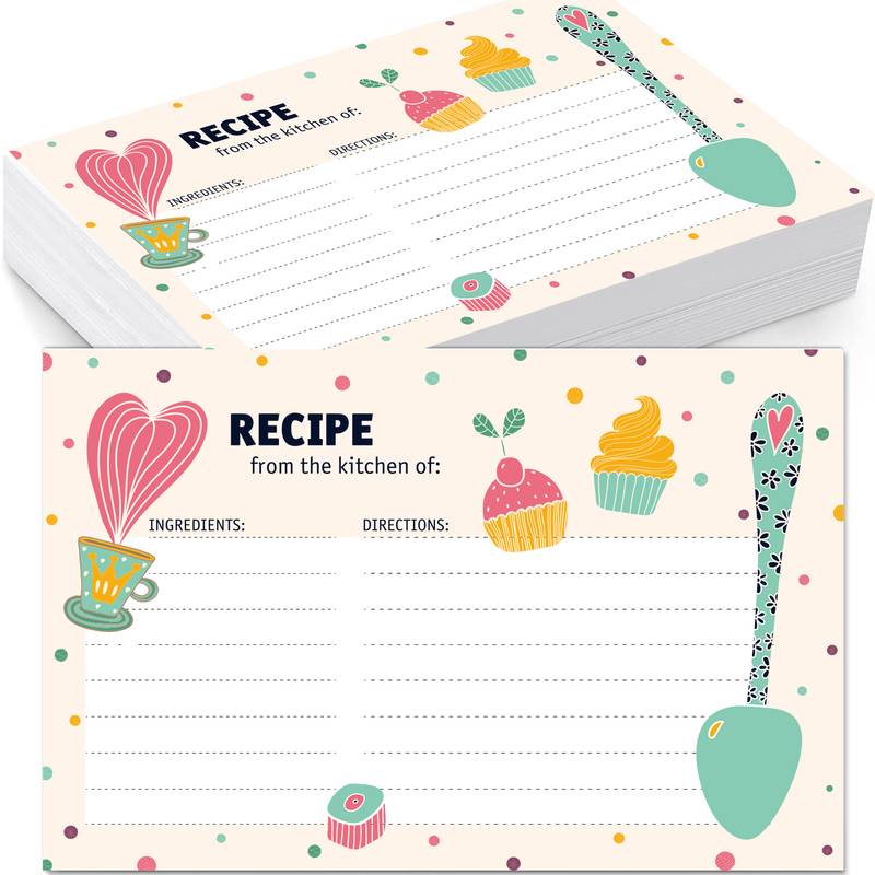 Recipe Cards 4x6double Sided Candy Cake Design Blank Recipe - Temu